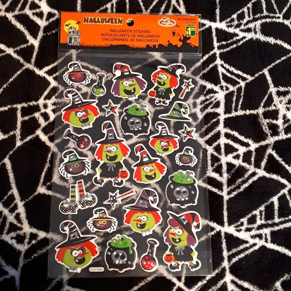 ⚡3/$10⚡*NEW* HALLOWEEN STICKERS LOT Witches Cats Pumpkins Skulls Ghosts Vampires - Picture 4 of 6